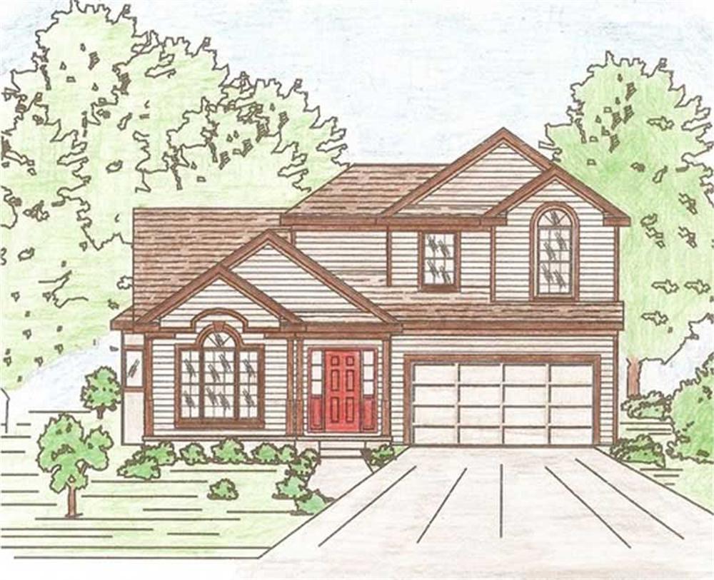 Front elevation of Traditional home (ThePlanCollection: House Plan #147-1032)