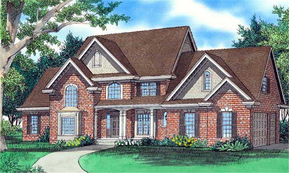 Front elevation of Traditional home (ThePlanCollection: House Plan #147-1041)