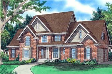 4-Bedroom, 3070 Sq Ft Traditional Home Plan - 147-1041 - Main Exterior