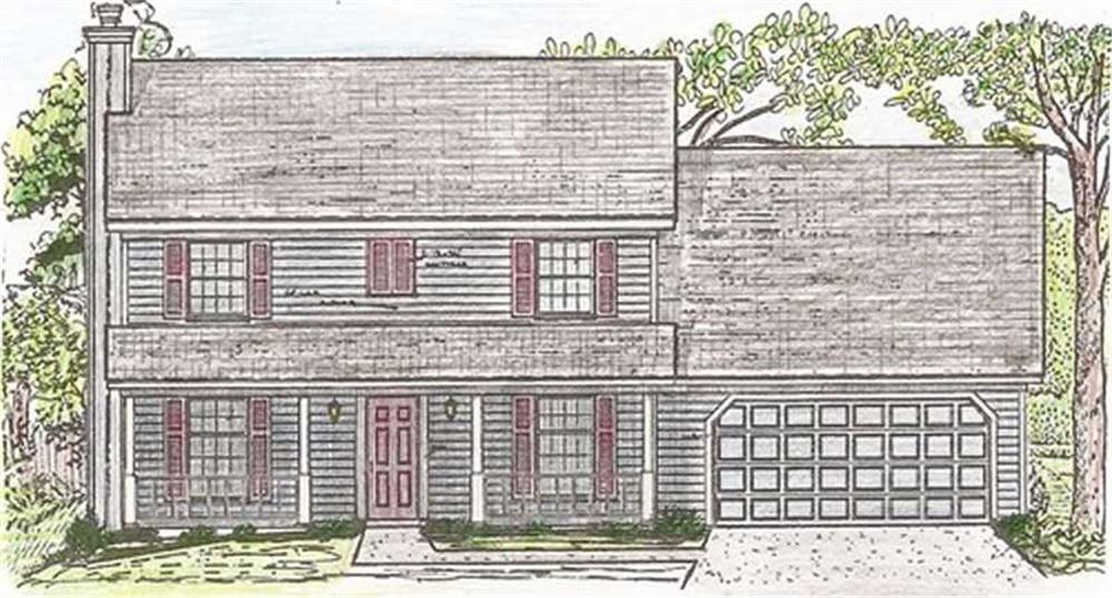 Front elevation of Country home (ThePlanCollection: House Plan #147-1049)