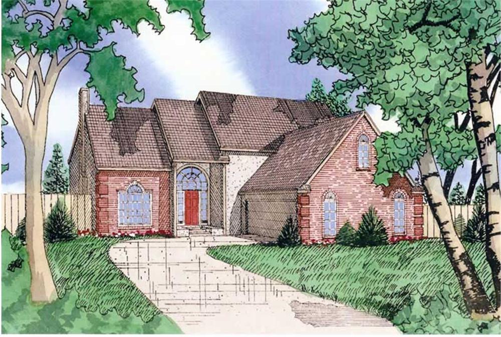 Front elevation of Contemporary home (ThePlanCollection: House Plan #147-1055)