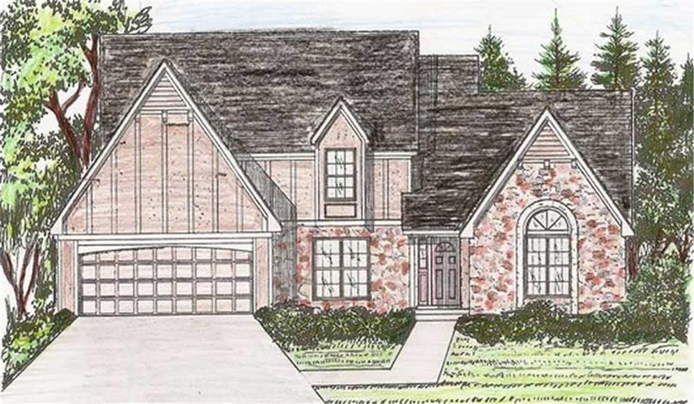 Front elevation of Craftsman home (ThePlanCollection: House Plan #147-1060)