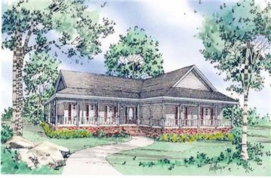 3-Bedroom, 1880 Sq Ft Country House Plan - 147-1141 - Front Exterior