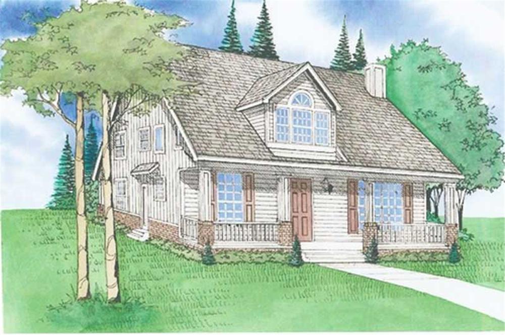 Front elevation of Country home (ThePlanCollection: House Plan #147-1147)