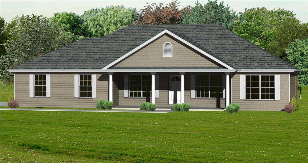 Front elevation of Country home (ThePlanCollection: House Plan #148-1002)