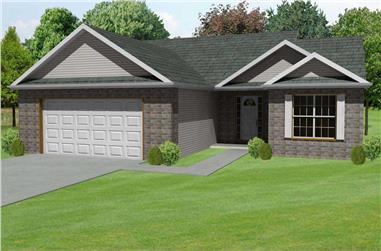 3-Bedroom, 1714 Sq Ft Country Home Plan - 148-1009 - Main Exterior