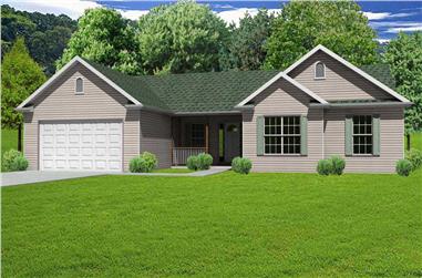 3-Bedroom, 1476 Sq Ft Country House Plan - 148-1017 - Front Exterior