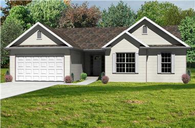 3-Bedroom, 1418 Sq Ft Country Home Plan - 148-1018 - Main Exterior