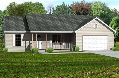 3-Bedroom, 1588 Sq Ft Country House Plan - 148-1025 - Front Exterior