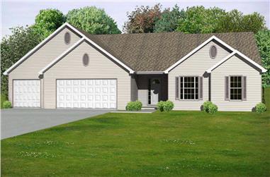 3-Bedroom, 1806 Sq Ft Country House Plan - 148-1028 - Front Exterior