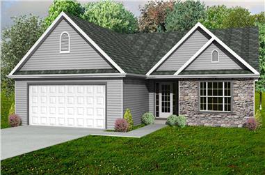 3-Bedroom, 1572 Sq Ft Country Home Plan - 148-1031 - Main Exterior
