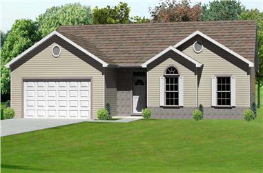 3-Bedroom, 1516 Sq Ft Country Home Plan - 148-1034 - Main Exterior