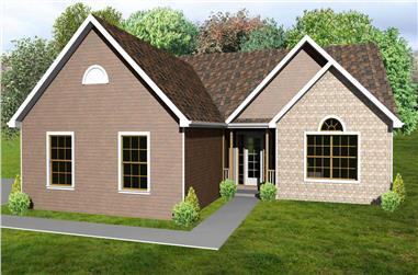 3-Bedroom, 1480 Sq Ft Country Home Plan - 148-1035 - Main Exterior