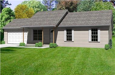 3-Bedroom, 1232 Sq Ft Country House Plan - 148-1038 - Front Exterior