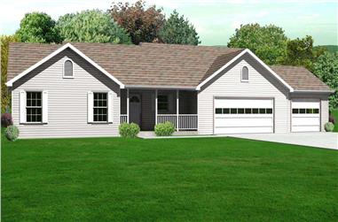 3-Bedroom, 1798 Sq Ft Country House Plan - 148-1041 - Front Exterior