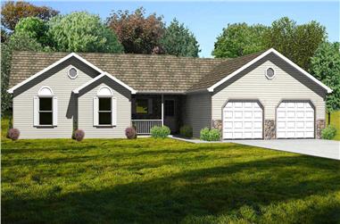 3-Bedroom, 1844 Sq Ft Country House Plan - 148-1047 - Front Exterior