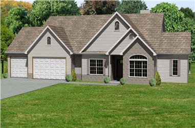 3-Bedroom, 1862 Sq Ft Country Home Plan - 148-1049 - Main Exterior