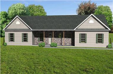 4-Bedroom, 2016 Sq Ft Country House Plan - 148-1052 - Front Exterior