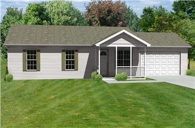 3-Bedroom, 1176 Sq Ft Country House Plan - 148-1067 - Front Exterior