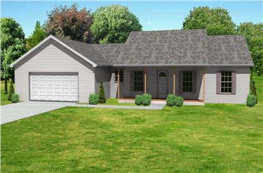 3-Bedroom, 1360 Sq Ft Country House Plan - 148-1070 - Front Exterior