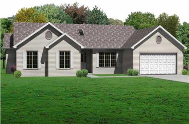 3-Bedroom, 1658 Sq Ft Country Home Plan - 148-1073 - Main Exterior