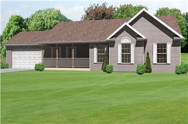 3-Bedroom, 1662 Sq Ft Country House Plan - 148-1075 - Front Exterior