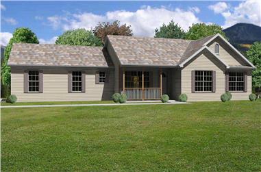 3-Bedroom, 1630 Sq Ft Country House Plan - 148-1076 - Front Exterior