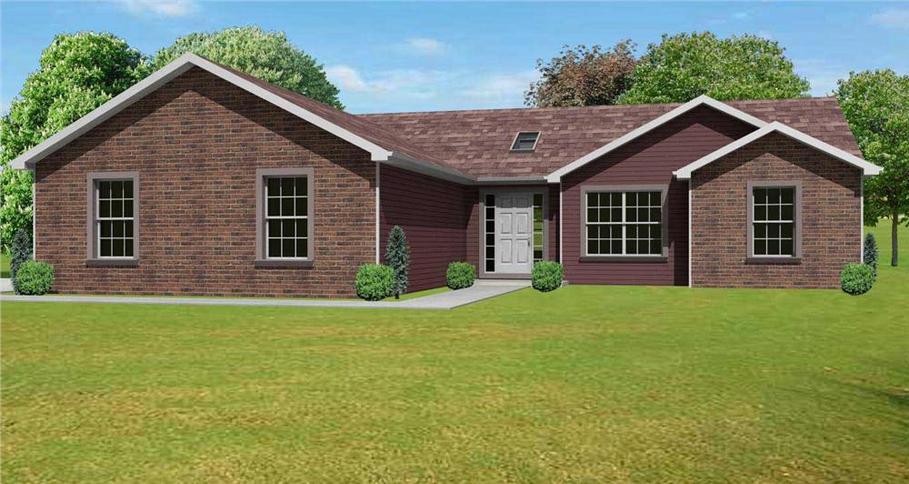 This image shows the front of these Ranch Houseplans.