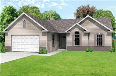 3-Bedroom, 1560 Sq Ft Country House Plan - 148-1080 - Front Exterior