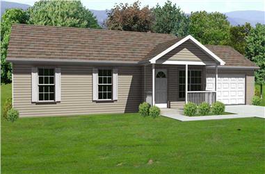 3-Bedroom, 1150 Sq Ft Country House Plan - 148-1082 - Front Exterior