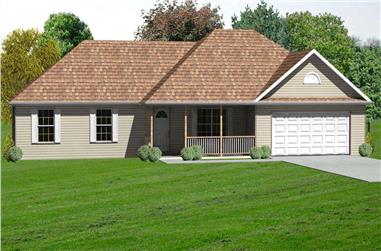 3-Bedroom, 1574 Sq Ft Country Home Plan - 148-1092 - Main Exterior