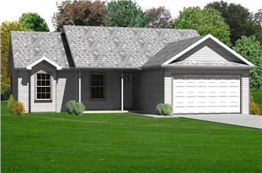 3-Bedroom, 1418 Sq Ft Country Home Plan - 148-1096 - Main Exterior