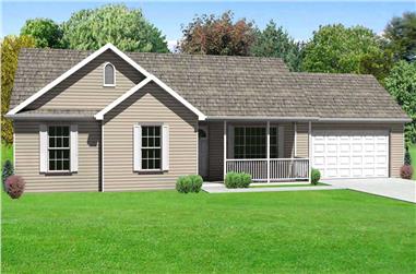 3-Bedroom, 1326 Sq Ft Country House Plan - 148-1099 - Front Exterior
