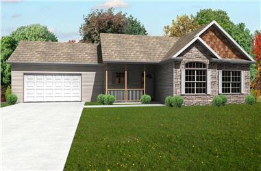 3-Bedroom, 1532 Sq Ft Country House Plan - 148-1101 - Front Exterior