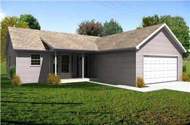 3-Bedroom, 1302 Sq Ft Country Home Plan - 148-1102 - Main Exterior