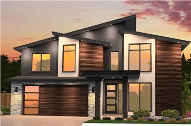 4-Bedroom, 2402 Sq Ft Contemporary Home Plan - 149-1850 - Main Exterior