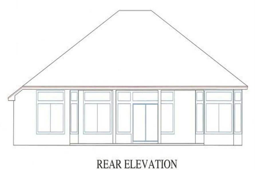 Home Plan Rear Elevation of this 3-Bedroom,1784 Sq Ft Plan -150-1000