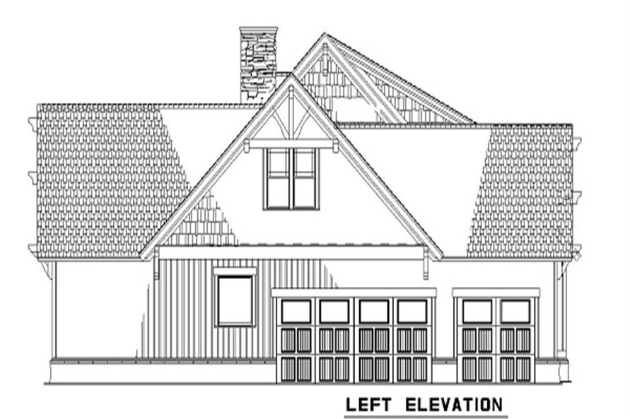 Home Plan Left Elevation of this 4-Bedroom,2373 Sq Ft Plan -153-1020
