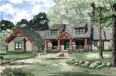 4-Bedroom, 2373 Sq Ft Country House Plan - 153-1020 - Front Exterior