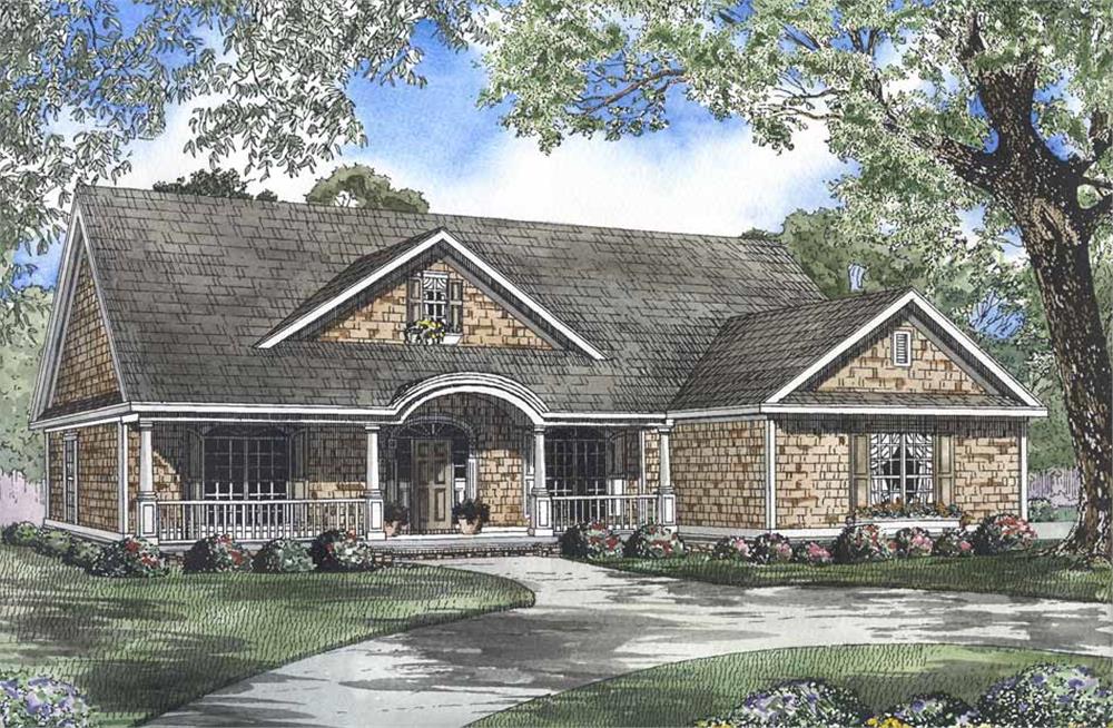 Front elevation of Country home (ThePlanCollection: House Plan #153-1022)