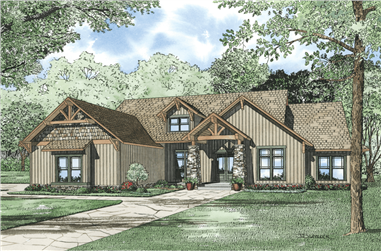 4-Bedroom, 2994 Sq Ft Rustic House Plan - 153-1031 - Front Exterior