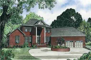 5-Bedroom, 5050 Sq Ft Colonial Home Plan - 153-1034 - Main Exterior