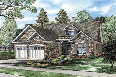 3-Bedroom, 1588 Sq Ft Country Home Plan - 153-1040 - Main Exterior