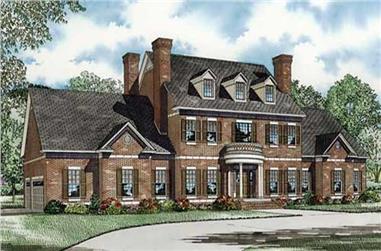 4-Bedroom, 4996 Sq Ft Colonial Home - Plan #153-1058 - Main Exterior
