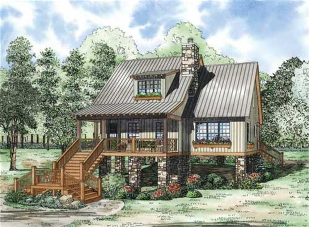 Front elevation of Country home (ThePlanCollection: House Plan #153-1067)