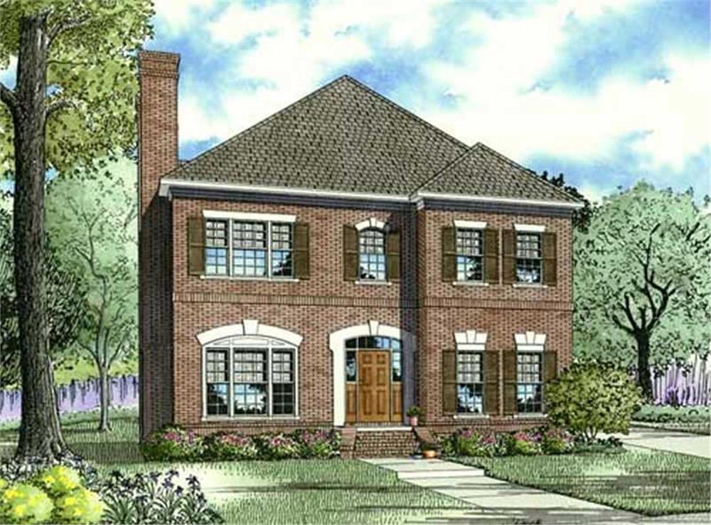 Front elevation of Traditional home (ThePlanCollection: House Plan #153-1071)