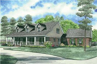 4-Bedroom, 2523 Sq Ft Country Farmhouse Plan - 153-1073 - Front Exterior