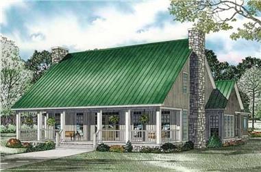 1-Bedroom, 2501 Sq Ft Ranch House Plan - 153-1080 - Front Exterior