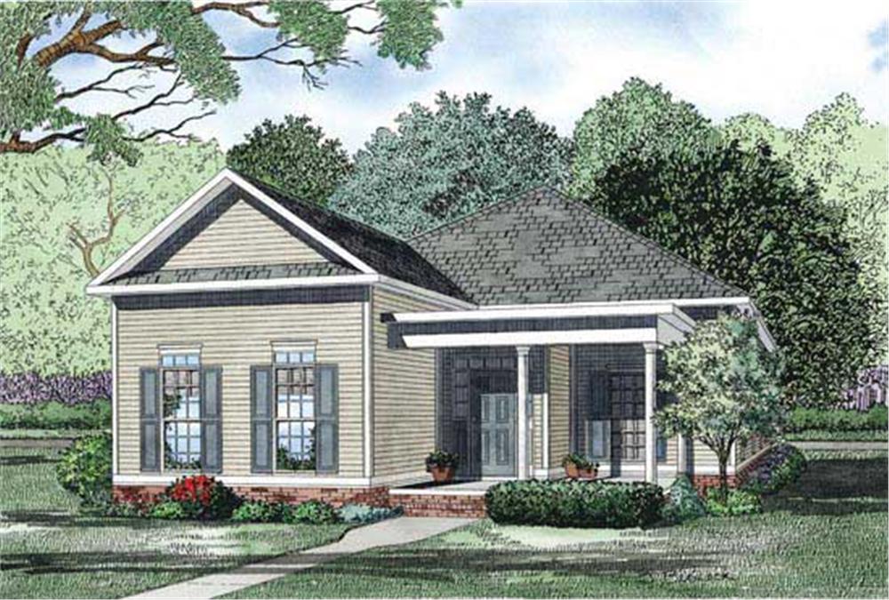 Front elevation of Southern home (ThePlanCollection: House Plan #153-1094)