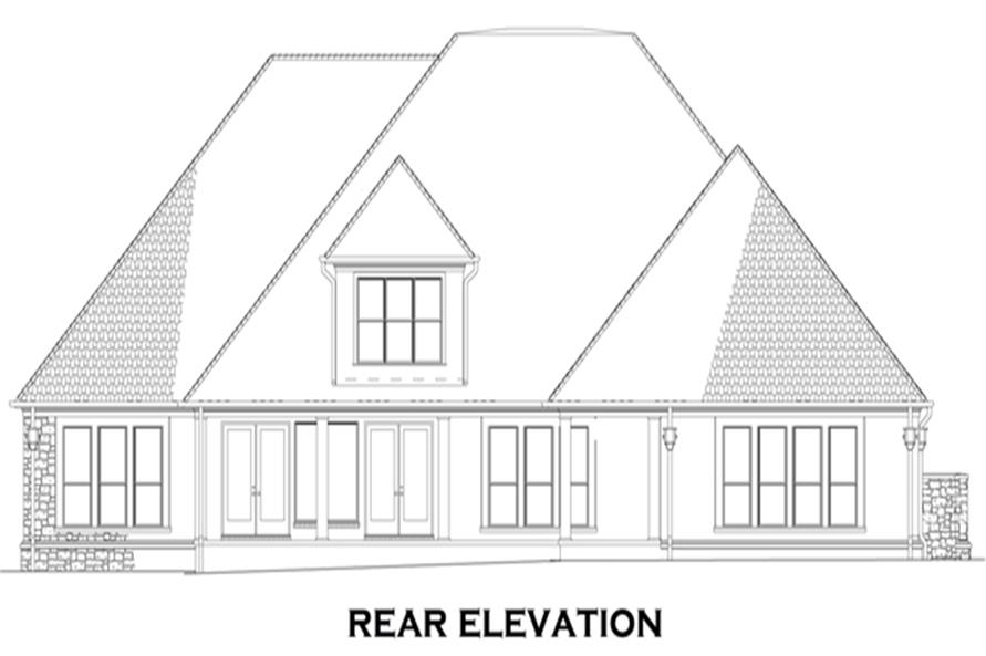 Home Plan Rear Elevation of this 4-Bedroom,3766 Sq Ft Plan -153-1095